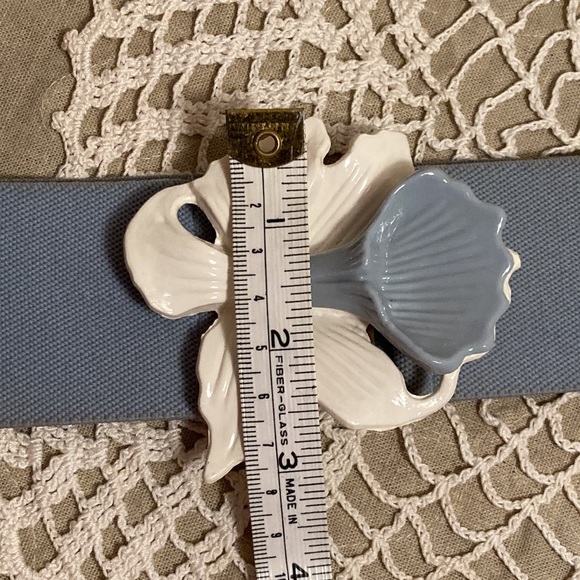 Vintage 80s Stretch Belt With Flower Buckle - Picture 11 of 13